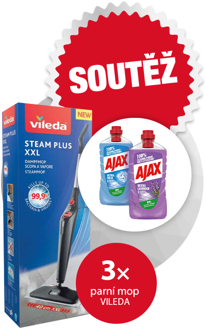 SOUTĚŽTE o 1 ze 3 kusů parních mopů značky VILEDA Steam Plus XXL
